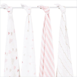 Aden + Anais Classic Swaddle 4-Pack in Heart Breaker