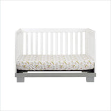Babyletto Modo 3 in 1 Convertible Wood Crib with Toddler Rail in Grey and White