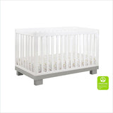 Babyletto Modo 3 in 1 Convertible Wood Crib with Toddler Rail in Grey and White