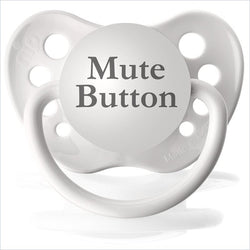 Ulubulu Silicone Pacifiers Mute Button in White