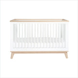 Babyletto Scoot 3-in-1 Convertible Crib in White and Washed Natural Finish