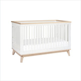 Babyletto Scoot 3-in-1 Convertible Crib in White and Washed Natural Finish