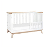 Babyletto Scoot 3-in-1 Convertible Crib in White and Washed Natural Finish