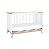 Babyletto Scoot 3-in-1 Convertible Crib in White and Washed Natural Finish
