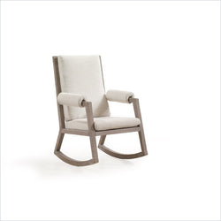Natart Senza Rocker Upholstered in Talc Linen Weave