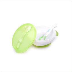 Kidsme Suction Bowl Set With Ideal Temperature Spoon in Lime