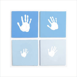 Pearhead Canvas Wall Art Handprint Set in Blue