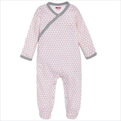 Skip Hop Layette Triangles Side Snap Footie in Pink
