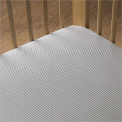 Living Textiles Hayden Jersey Fitted Sheet in Grey Stripe