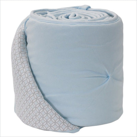Living Textiles Jersey Pintuck Bumper in Blue