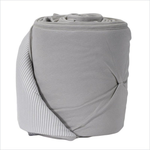 Living Textiles Jersey Pintuck Bumper in Grey