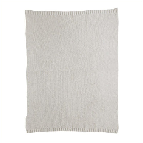 Living Textiles Chevron Blanket in White