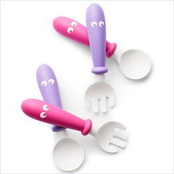 BabybjÃƒÂ¶rn Baby Spoon And Fork In Pink and Purple (4 Pack)