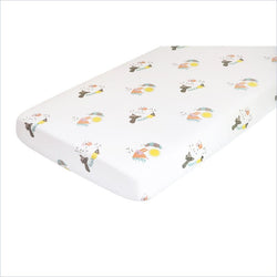 Nurseryworks Menagerie Organic Cotton Percale Sheet in Forest Animals