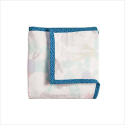 Nurseryworks Oceanography 3-Layer Organic Muslin Blanket in Reef