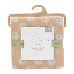 Living Textiles Organic Jersey Fitted Sheet in Jaxson Elephant