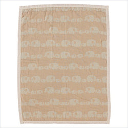 Living Textiles Organic Muslin Jacquard in Elephant