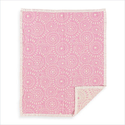 Living Textiles Muslin Jacquard Blanket in Pink Confetti
