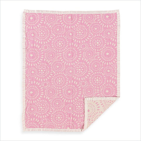 Living Textiles Muslin Jacquard Blanket in Pink Confetti