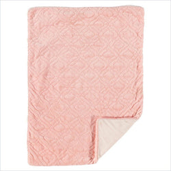 Living Textiles Koko Rose Embroidered Velour Blanket in Pink