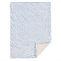 Living Textiles Skylar Embroidered Velour Blanket in Blue