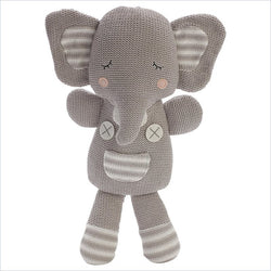 Living Textiles Knitted Toy Grey Theodore Elephant