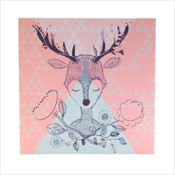 Living Textiles Sparrow Canvas Art Deer Head (15" x 15")