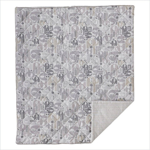 Living Textiles Naturi Quilted Comforter Elephant Print