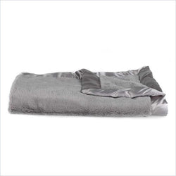 Saranoni Lush with Satin Border Blanket in Gray and Gray