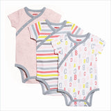 Skip Hop ABC-123 Side Snap Short Sleeve Bodysuit in Pink (3 Piece Set)