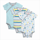Skip Hop ABC-123 Side Snap Short Sleeve Bodysuit in Blue (3 Piece Set)