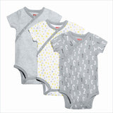 Skip Hop ABC-123 Side Snap Short Sleeve Bodysuit in Grey (3 Piece Set)