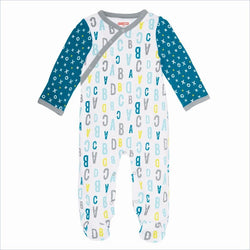 Skip Hop ABC-123 Side Snap Footie in Blue