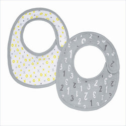 Skip Hop ABC-123 Baby Bibs in Grey (2 Piece Set)