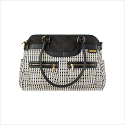 JJ Cole Satchel Diaper Bag in Black and Cream