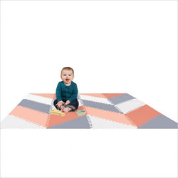 Skip Hop Playspot Geo Foam Floor Tiles in Grey and Peach