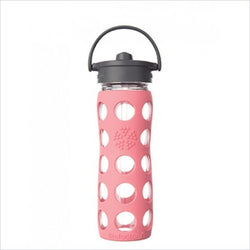 Lifefactory 16oz Straw Cap Glass Bottle in Coral