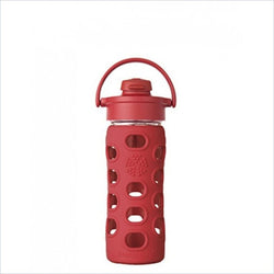 Lifefactory 12oz Flip Cap Glass Bottle in Red