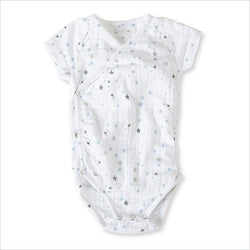Aden + Anais Short Sleeve Kimono Body Suit in Night Sky Star Burst