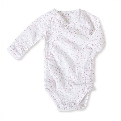 Aden + Anais Long Sleeve Kimono Body Suit in Lovely Mini Hearts