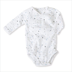 Aden + Anais Long Sleeve Kimono Body Suit in Night Sky Starburst