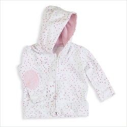 Aden + Anais Long Sleeve Jersey Hoodie in Lovely Mini Hearts