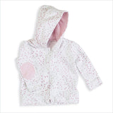 Aden + Anais Long Sleeve Jersey Hoodie in Lovely Mini Hearts