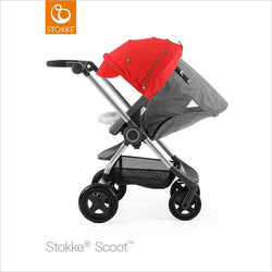 Stokke Scoot V3 Black Melange Stroller with Red Canopy