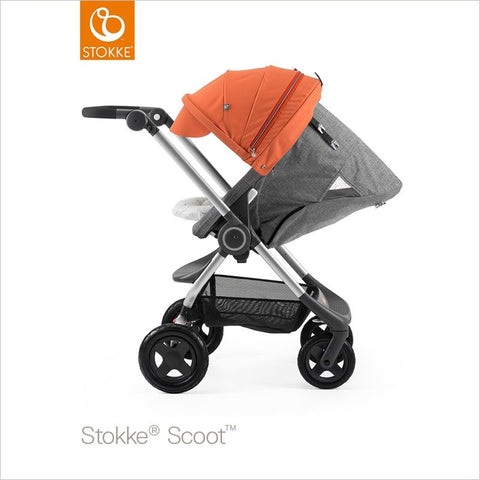 stokke scoot complete stroller black melange Stokke Scoot V3 Black Melange Stroller with Orange Canopy – 2.16.17.staging