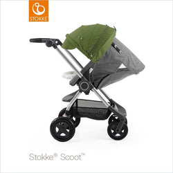 Stokke Scoot V3 Black Melange Stroller with Green Canopy