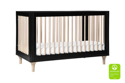 Babyletto Lolly 3-in-1 Convertible Crib in Black and Washed Natural