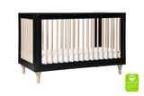 Babyletto Lolly 3-in-1 Convertible Crib in Black and Washed Natural